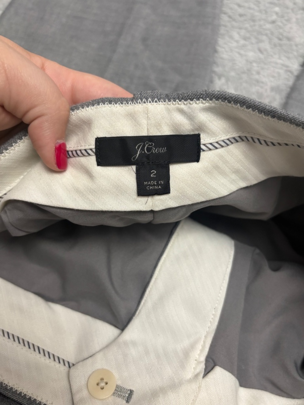 Women's J. Crew Gray Straight Leg Wool Blend Dress Pants - Picture 7 of 7